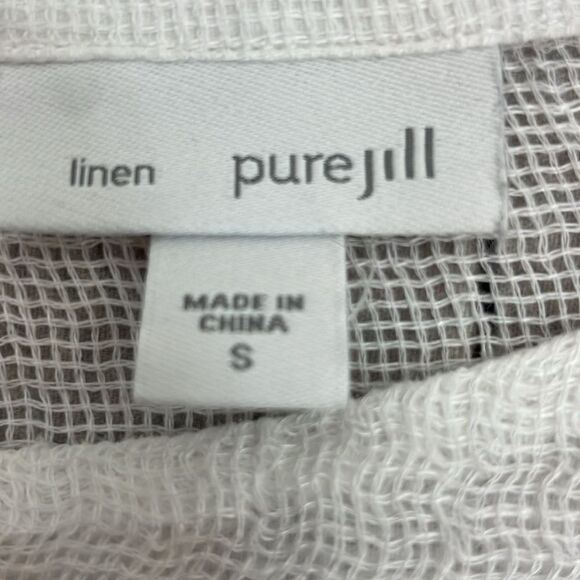 Pure Jill Linen Top Ombre Striped Kimono Oversized size Small white and blue - Picture 10 of 12